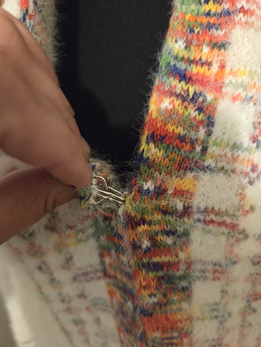 Cream Long Open-Front Fringe Knit Sweater Cardigan - Picture 3 of 7